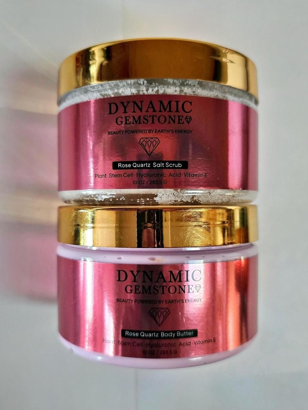 BUNDLE: Dynamic Gemstone Rose Quartz Salt Scrub and Body Butter 10oz each